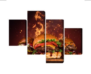Obraz Wieloczęściowy Smaczne Hamburgery