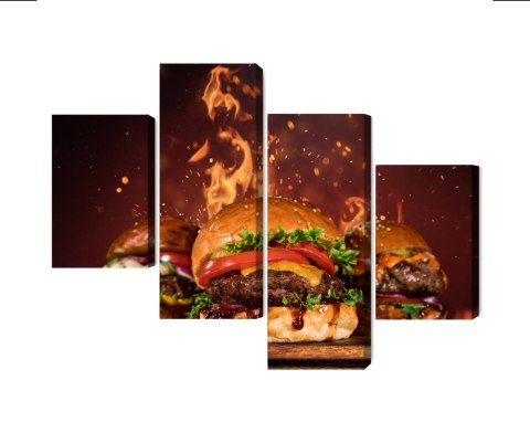 Obraz Wieloczęściowy Smaczne Hamburgery Obraz Wieloczęściowy Smaczne Hamburgery
