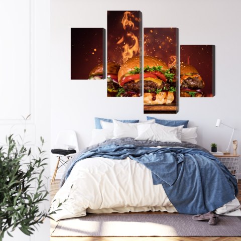 Obraz Wieloczęściowy Smaczne Hamburgery Obraz Wieloczęściowy Smaczne Hamburgery