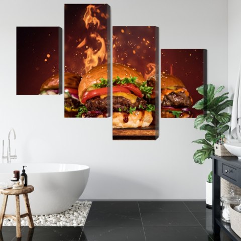 Obraz Wieloczęściowy Smaczne Hamburgery Obraz Wieloczęściowy Smaczne Hamburgery