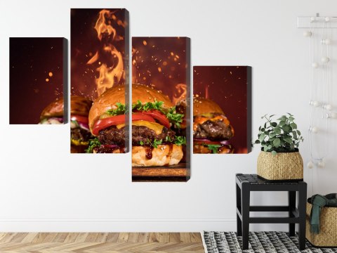 Obraz Wieloczęściowy Smaczne Hamburgery Obraz Wieloczęściowy Smaczne Hamburgery