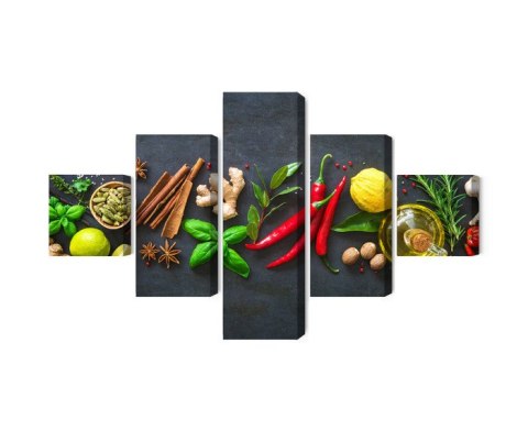 Obraz Wieloczęściowy Świeże Aromatyczne Przyprawy Obraz Wieloczęściowy Świeże Aromatyczne Przyprawy