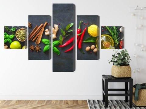 Obraz Wieloczęściowy Świeże Aromatyczne Przyprawy Obraz Wieloczęściowy Świeże Aromatyczne Przyprawy