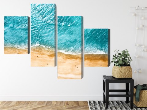 Obraz Wieloczęściowy Widok Z Lotu Ptaka Na Ocean I Plażę Obraz Wieloczęściowy Widok Z Lotu Ptaka Na Ocean I Plażę