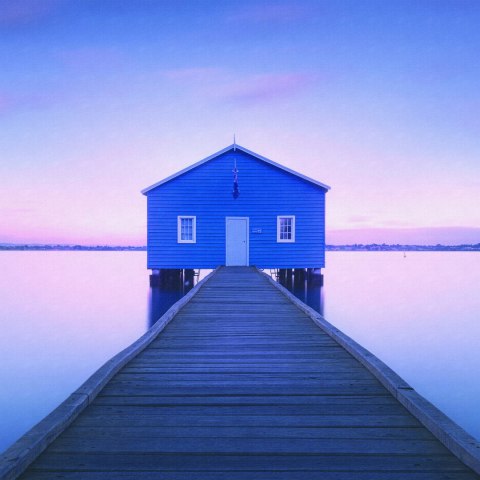 Fototapeta Okrągła Boathouse Autorstwa Richarda Vandewalle&#039;a