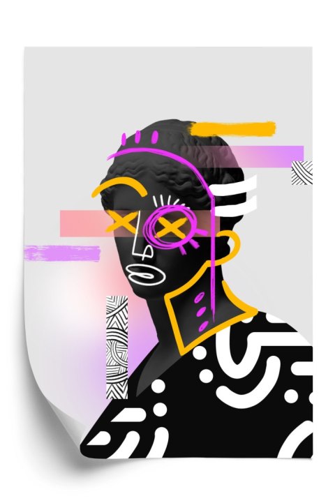 Plakat Antyczna Rzeźba Surrealistyczny Kolaż Współczesny