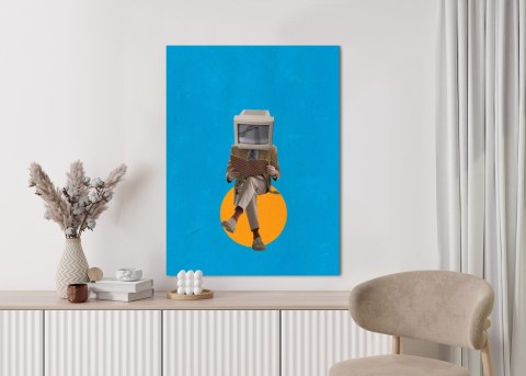 Plakat Binarny Umysł Kolaż Nowoczesny