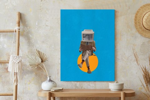 Plakat Binarny Umysł Kolaż Nowoczesny