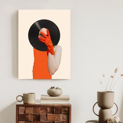 Plakat Muzyka Umysłu Na Płycie Winylowej Kolaż Pop-Art