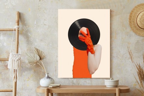 Plakat Muzyka Umysłu Na Płycie Winylowej Kolaż Pop-Art