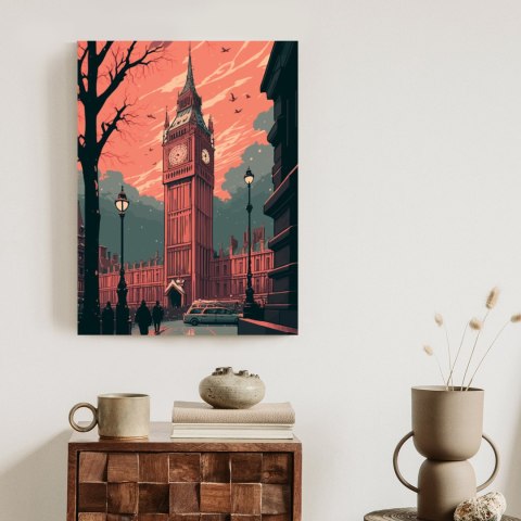 Plakat Big Ben W Londynie Komiksowa Ilustracja