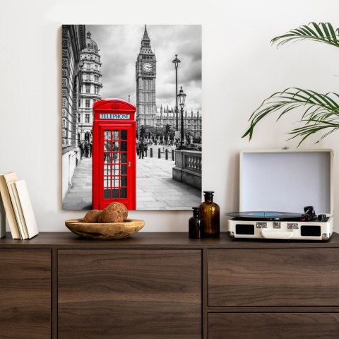 Plakat Big Ben W Tle Czerwonej Budki Telefonicznej