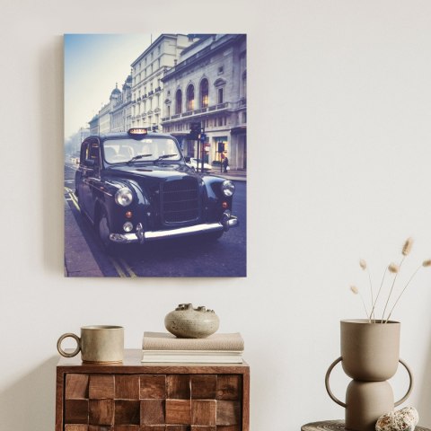 Plakat Czarna Taksówka W Stylu Retro