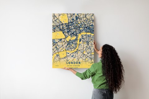 Plakat Londyn Żółta Mapa Miasta
