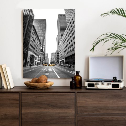 Plakat Nyc Żółte Taksówki Na Czarno Białej Ulicy