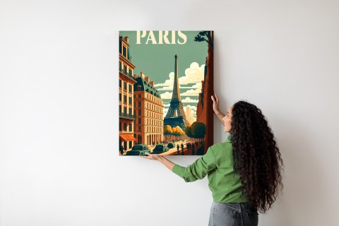 Plakat Retro Pocztówka Z Paryża