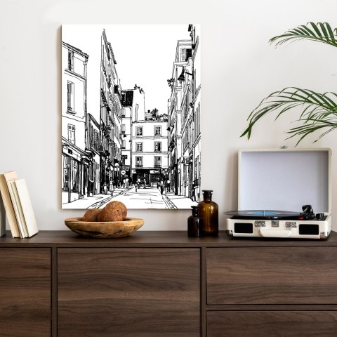 Plakat Uliczka Przy Montmartre W Paryżu - Szkic