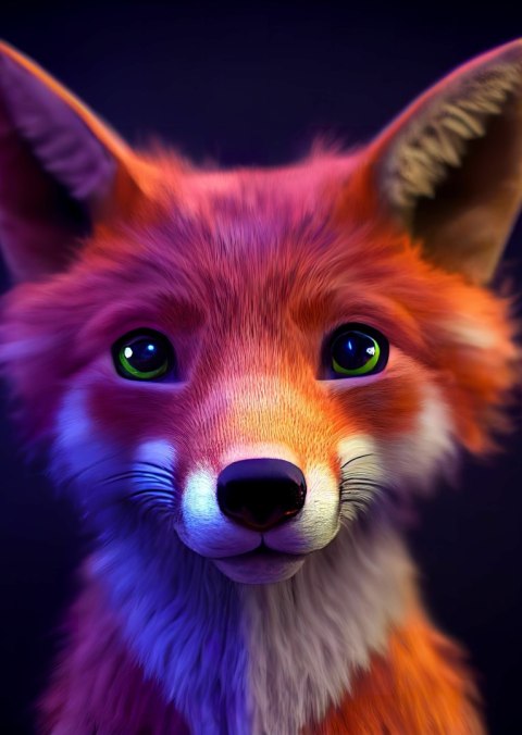 Plakat Animated Of A Cute Fox Cartoon