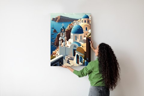 Plakat Architektura Santorini Z Widokiem Na Morze Egejskie
