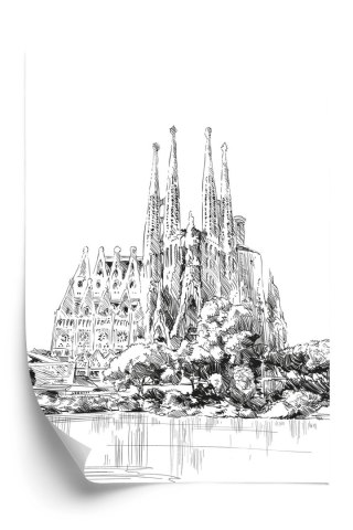 Plakat Bazylika Sagrada Familia Szkic
