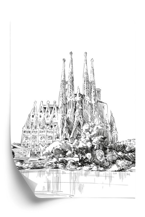 Plakat Bazylika Sagrada Familia Szkic