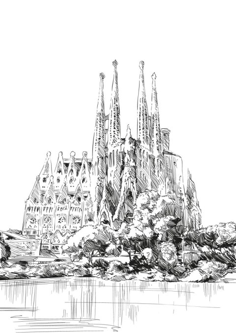 Plakat Bazylika Sagrada Familia Szkic