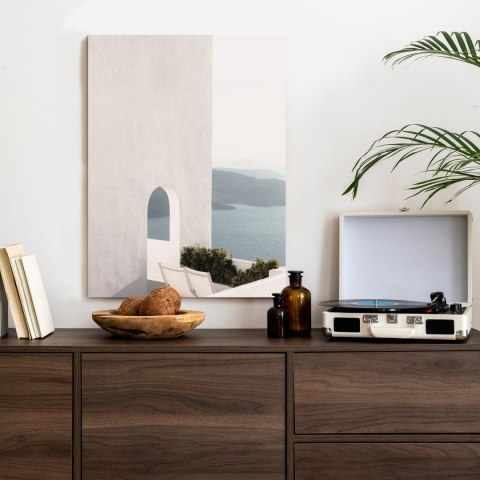 Plakat Biała Architektura Na Santorini Z Widokiem Na Morze