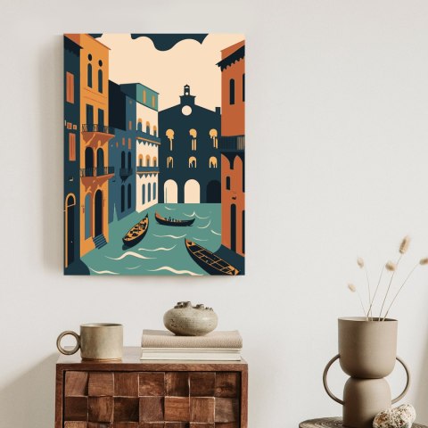 Plakat Canal Grande Z Gondolami W Wenecji Ilustracja