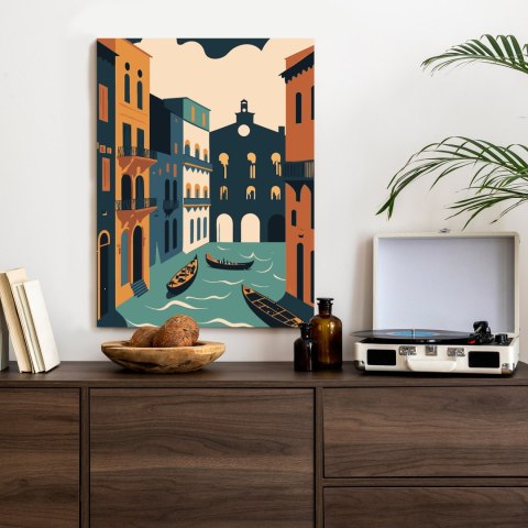 Plakat Canal Grande Z Gondolami W Wenecji Ilustracja