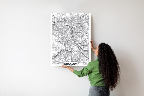Plakat City Map Krakow, Travel Poster Design