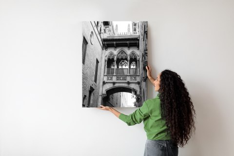 Plakat Czarno Biała Dzielnica Gotycka W Barcelonie