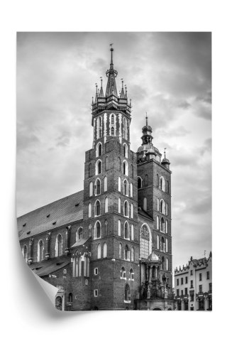 Plakat Czarno-Biała Fotografia Kościoła Mariackiego W Krakowie
