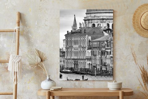 Plakat Czarno Biała Gondola Na Canale Grande