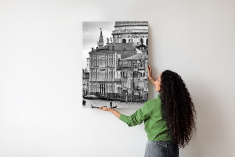 Plakat Czarno Biała Gondola Na Canale Grande