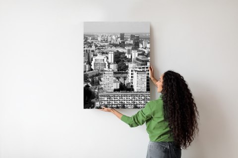 Plakat Czarno Biała Warszawa Z Lotu Ptaka