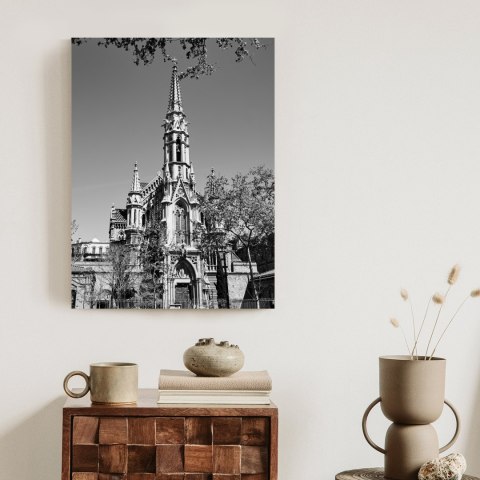 Plakat Czarno Biały Kościół W Barcelonie