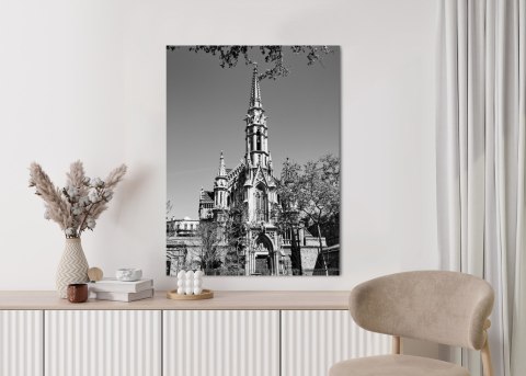 Plakat Czarno Biały Kościół W Barcelonie