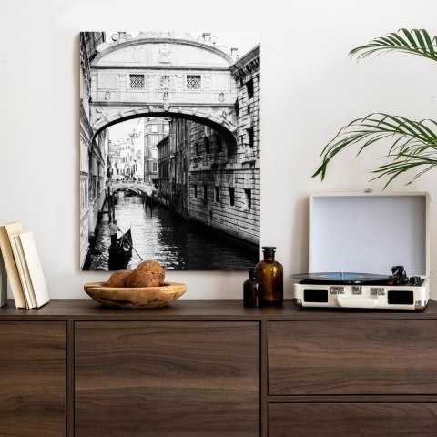 Plakat Gondola Na Czarno Białym Weneckim Kanale