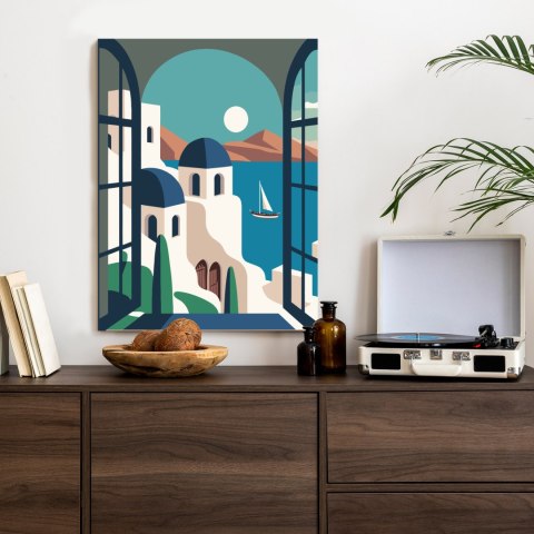 Plakat Greckie Santorini Ilustracja