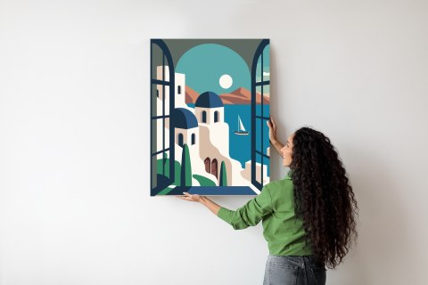 Plakat Greckie Santorini Ilustracja