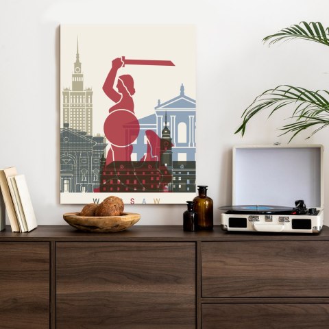 Plakat Kolorowe Sylwetki Architektury I Warszawska Syrenka