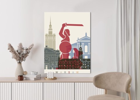 Plakat Kolorowe Sylwetki Architektury I Warszawska Syrenka