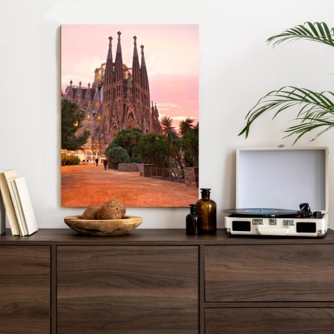 Plakat La Sagrada Familia Podczas Zachodu Słońca