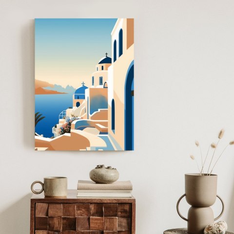 Plakat Malowniczy Widok Na Santorini Ilustracja