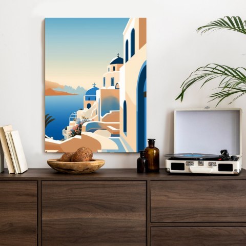 Plakat Malowniczy Widok Na Santorini Ilustracja