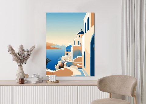 Plakat Malowniczy Widok Na Santorini Ilustracja