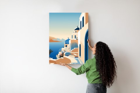 Plakat Malowniczy Widok Na Santorini Ilustracja