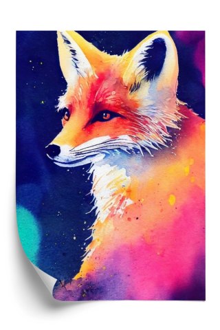 Plakat Portrait Of Wild Fox Watercolor, Wallpaper Painting, Animal
