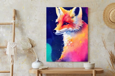 Plakat Portrait Of Wild Fox Watercolor, Wallpaper Painting, Animal