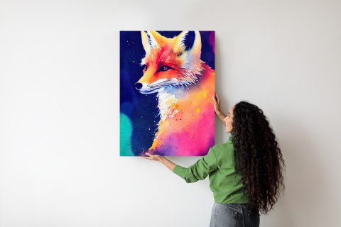 Plakat Portrait Of Wild Fox Watercolor, Wallpaper Painting, Animal